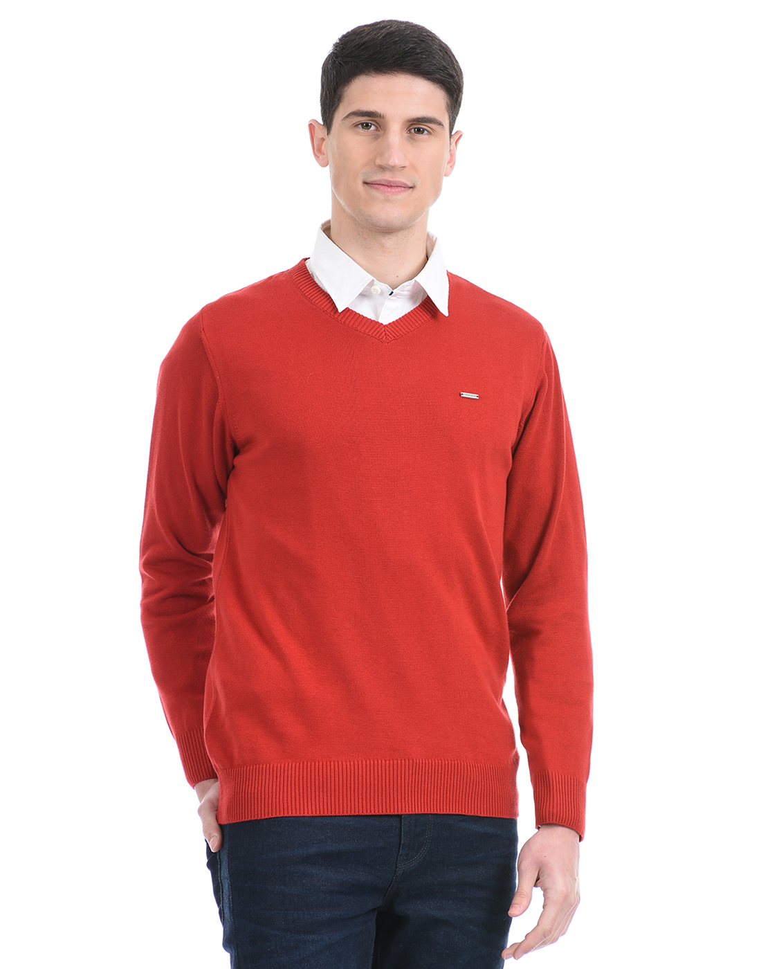 Mens red pullover discount sweater